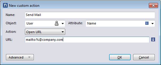 User-defined custom actions
