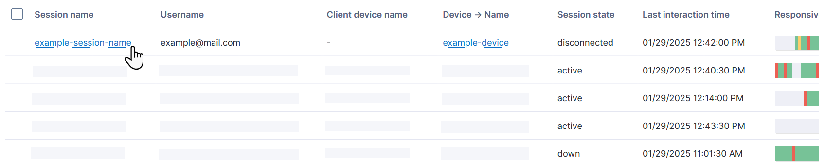 Accessing a specific session