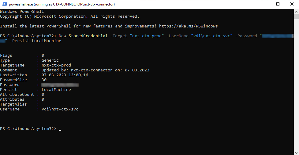 PowerShell window