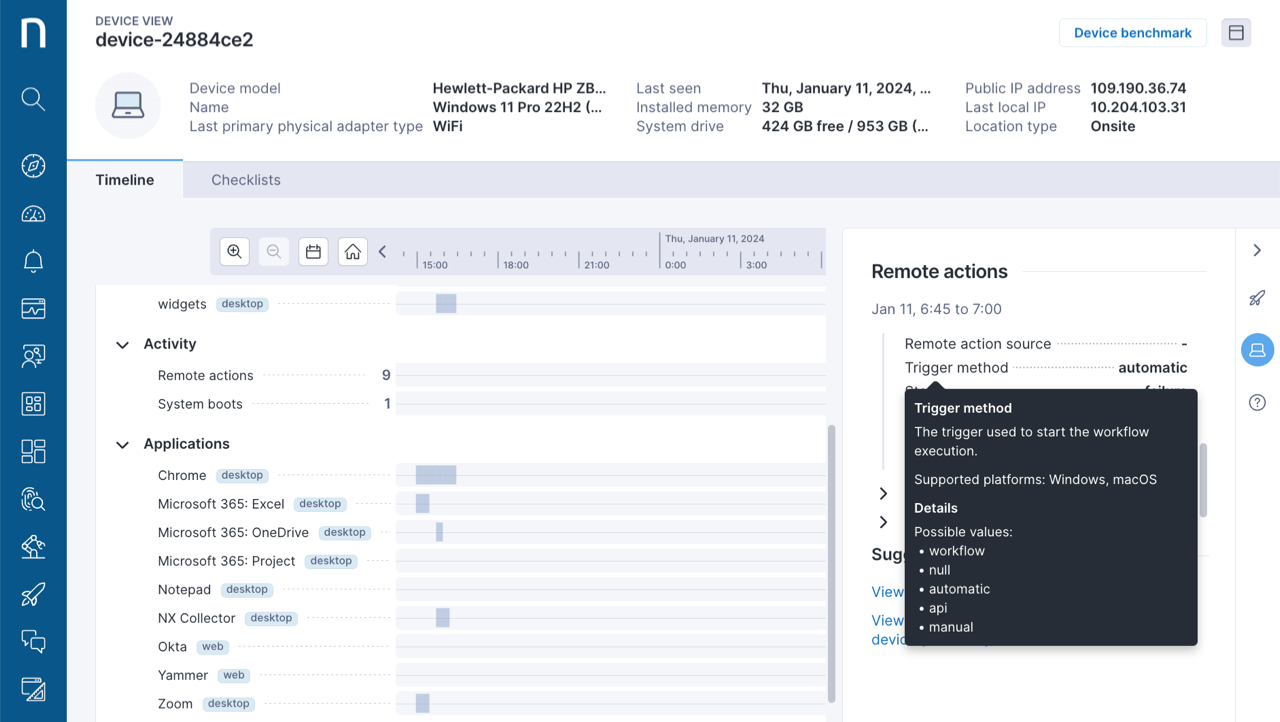 Device view tooltips