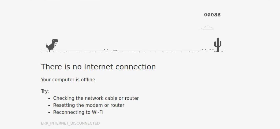There is no Internet connection