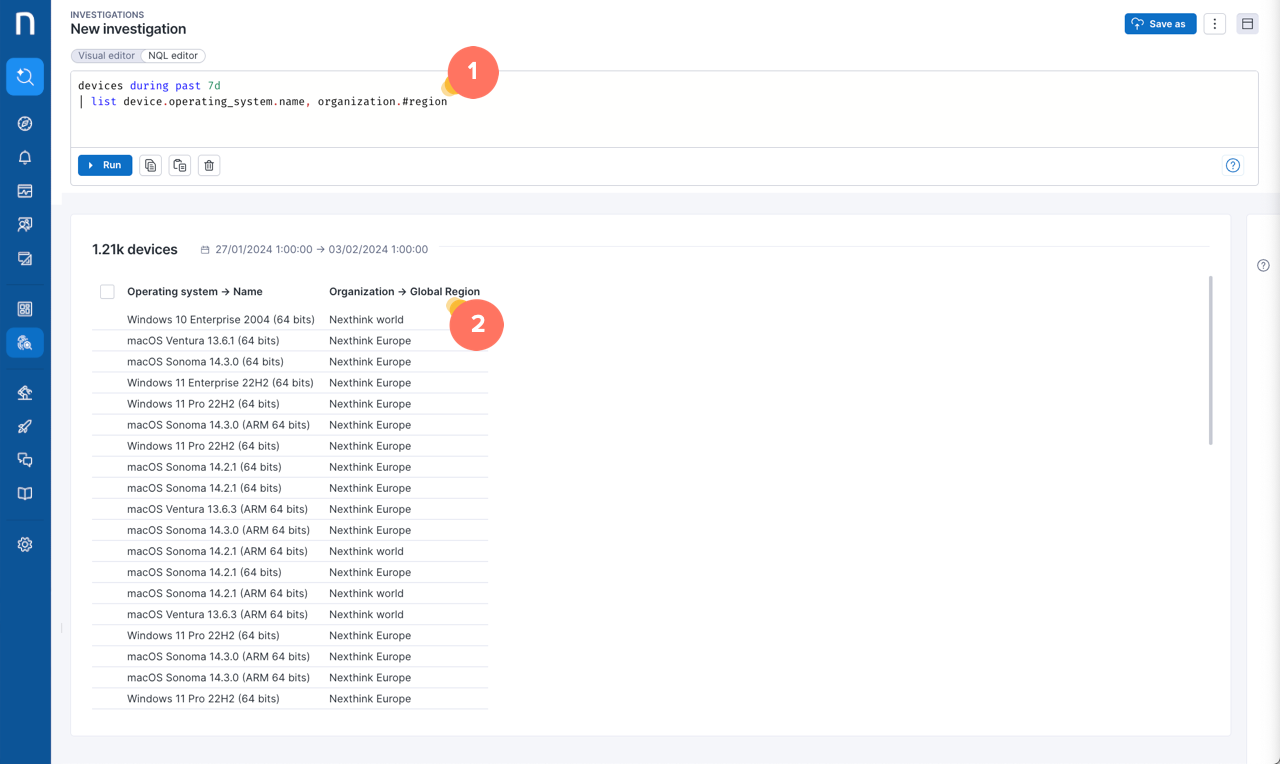 Difference between an NQL ID and a display name