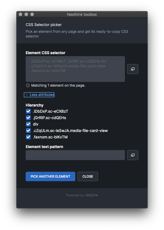 Element CSS selector
