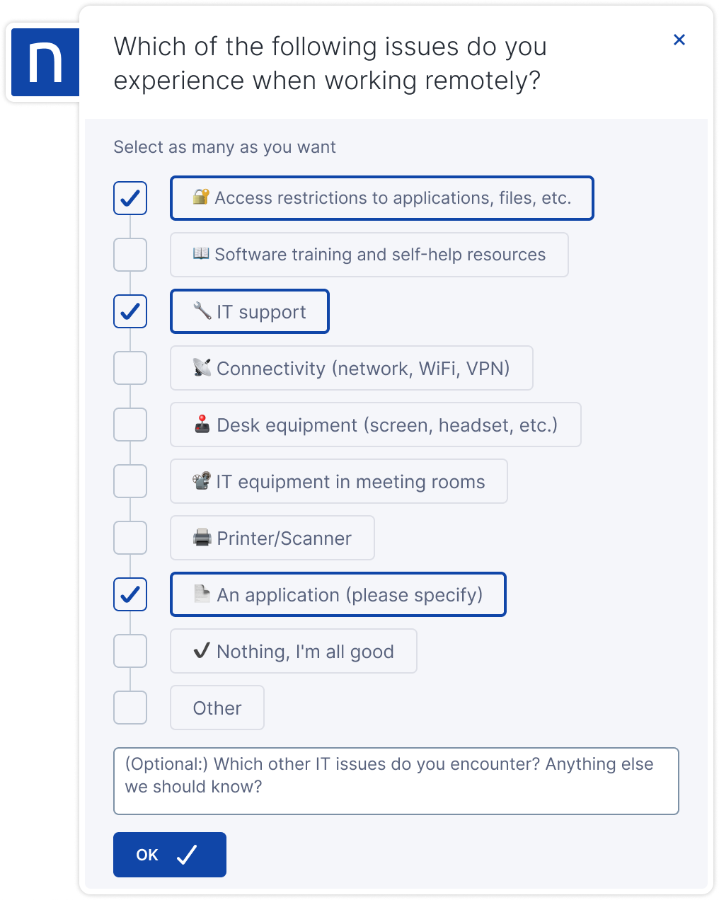Multiple answer selected