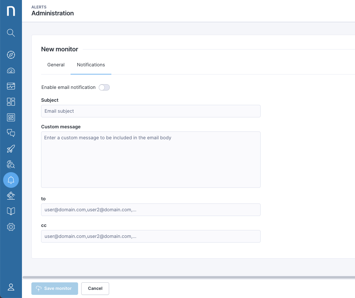 Monitor notifications