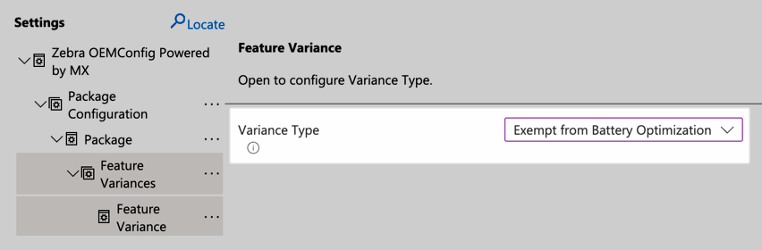 Adding Exemp from Battery Optimization feature variance