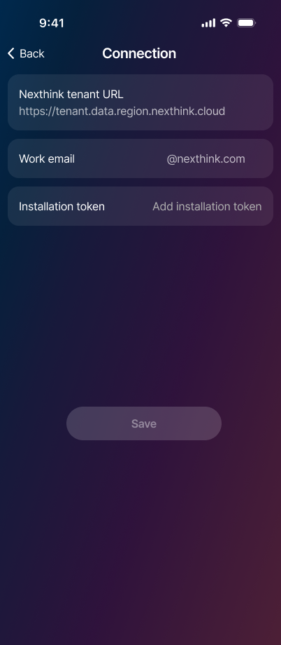 Accessing connection settings