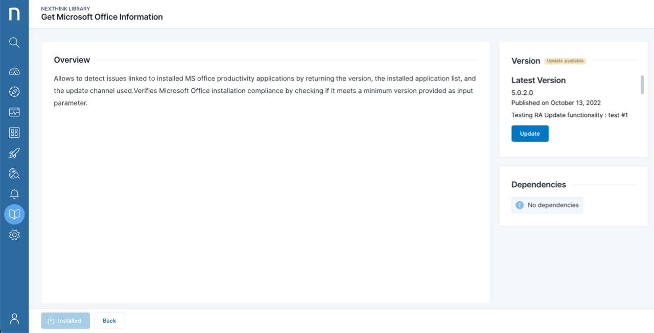 Nexthink Library pack update