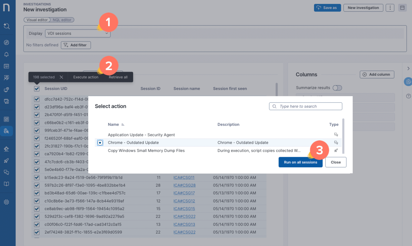 Triggering a campaign manually on VDI sessions