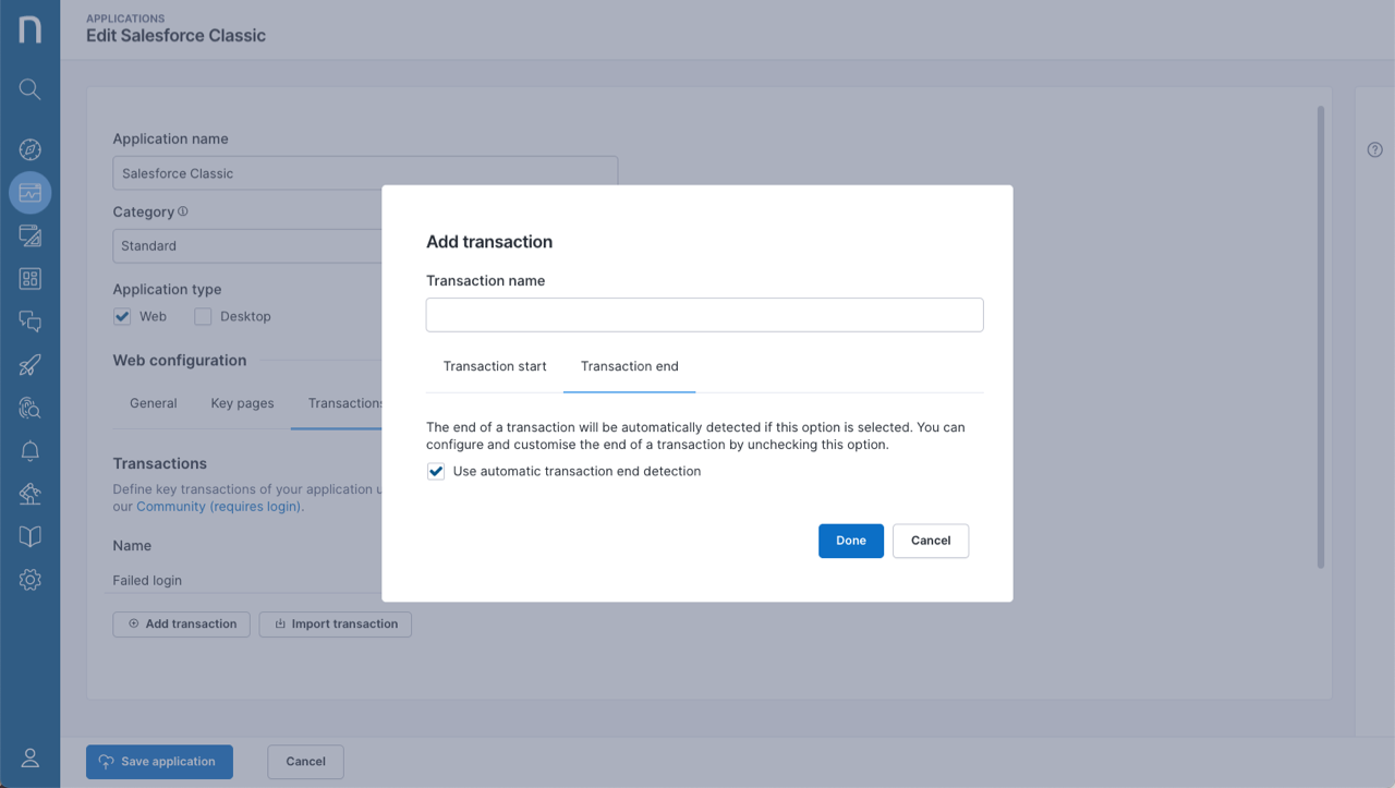 Automatic transaction end detection