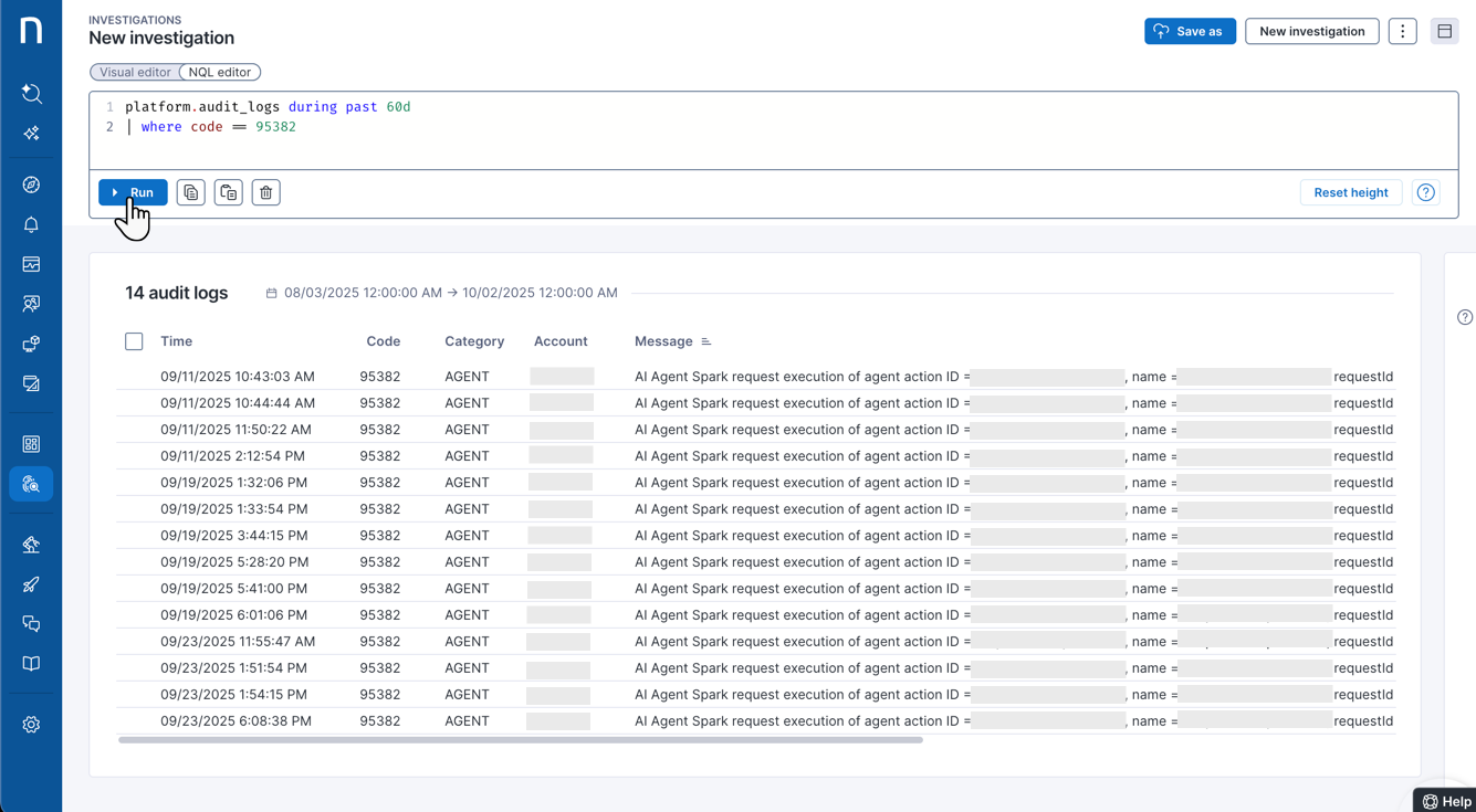 Script output