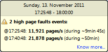 Multiple high page faults tooltip