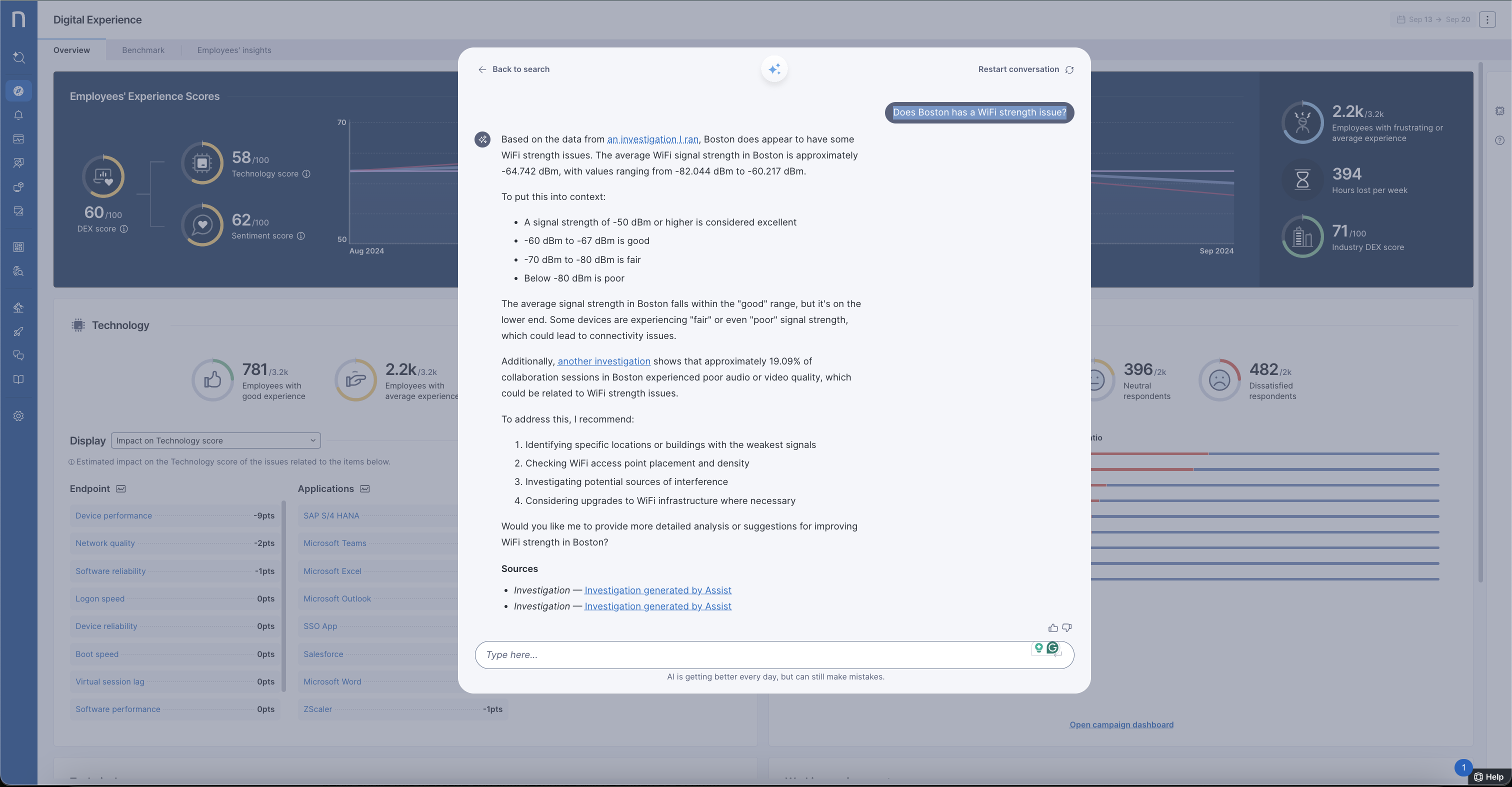 Leaf count for nodes and columns