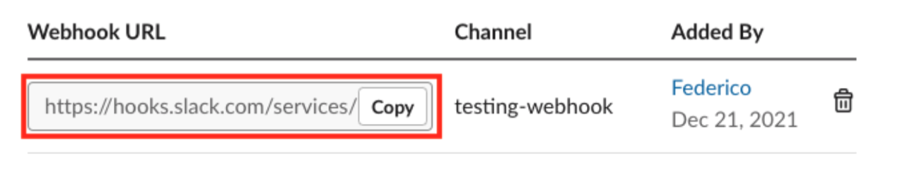 Webhook URL