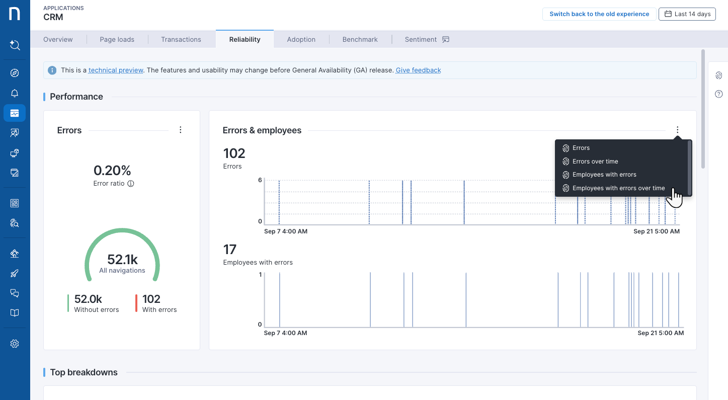 Managing guides from the application-specific Guides tab